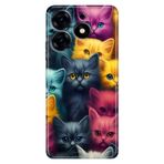 Senada Tecno Spark 20 Pro 5G ile Uyumlu Kılıf Resimli Desenli Silikon Kedicikler