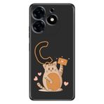 Senada Tecno Spark 20 Pro 5G ile Uyumlu Kılıf Resimli Desenli Silikon Kedili Ç Harfi