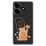 Senada Tecno Spark 20 Pro 5G ile Uyumlu Kılıf Resimli Desenli Silikon Kedili D Harfi