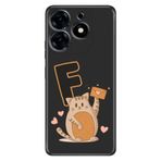 Senada Tecno Spark 20 Pro 5G ile Uyumlu Kılıf Resimli Desenli Silikon Kedili F Harfi