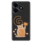 Senada Tecno Spark 20 Pro 5G ile Uyumlu Kılıf Resimli Desenli Silikon Kedili G Harfi