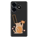 Senada Tecno Spark 20 Pro 5G ile Uyumlu Kılıf Resimli Desenli Silikon Kedili İ Harfi