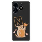 Senada Tecno Spark 20 Pro 5G ile Uyumlu Kılıf Resimli Desenli Silikon Kedili N Harfi