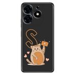 Senada Tecno Spark 20 Pro 5G ile Uyumlu Kılıf Resimli Desenli Silikon Kedili Ş Harfi