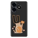Senada Tecno Spark 20 Pro 5G ile Uyumlu Kılıf Resimli Desenli Silikon Kedili U Harfi