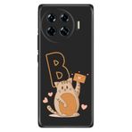 Senada Tecno Spark 20 Pro Plus+ ile Uyumlu Kılıf Retro Art Desenli Esnek Silikon Kedili B Harfi
