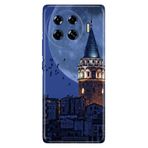 Senada Tecno Spark 20 Pro Plus+ ile Uyumlu Kılıf Retro Trendy Silikon Baskılı Galata Moon