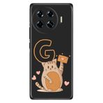 Senada Tecno Spark 20 Pro Plus+ ile Uyumlu Kılıf Tema Art Desenli Baskılı Silikon Kedili G Harfi
