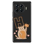 Senada Tecno Spark 20 Pro Plus+ ile Uyumlu Kılıf Tema Art Desenli Baskılı Silikon Kedili H Harfi