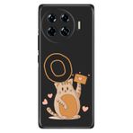 Senada Tecno Spark 20 Pro Plus+ ile Uyumlu Kılıf Tema Art Desenli Baskılı Silikon Kedili O Harfi