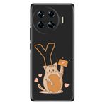 Senada Tecno Spark 20 Pro Plus+ ile Uyumlu Kılıf Tema Art Desenli Baskılı Silikon Kedili Y Harfi