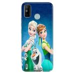 Senada Tecno Spark 6 Go ile Uyumlu Kılıf Resimli Desenli Silikon ElsaAnnaOlaf