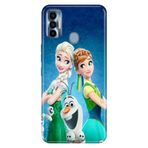 Senada Tecno Spark 7 Pro ile Uyumlu Kılıf Resimli Desenli Silikon ElsaAnnaOlaf