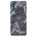 Senada Tecno Spark 8 Pro ile Uyumlu Kılıf Resimli Desenli Silikon Gri Kamuflaj