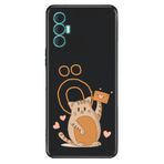 Senada Tecno Spark 8 Pro ile Uyumlu Kılıf Resimli Desenli Silikon Kedili Ö Harfi