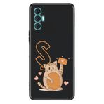 Senada Tecno Spark 8 Pro ile Uyumlu Kılıf Resimli Desenli Silikon Kedili S Harfi