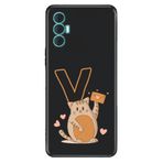 Senada Tecno Spark 8 Pro ile Uyumlu Kılıf Resimli Desenli Silikon Kedili V Harfi