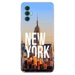 Senada Tecno Spark 8 Pro ile Uyumlu Kılıf Resimli Desenli Silikon New York