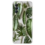Senada Tecno Spark 8 Pro İle Uyumlu Kılıf Silikon Desenli Tam Koruma Resimli Kapak 4D Yeşil Yapraklar