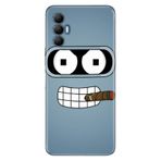Senada Tecno Spark 8 Pro İle Uyumlu Kılıf Silikon Desenli Tam Koruma Resimli Kapak Robot Smoke
