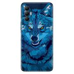 Senada Tecno Spark 8 Pro İle Uyumlu Kılıf Silikon Renkli Desenli Resimli - Mavi Çizim Kurt