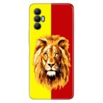 Senada Tecno Spark 8 Pro İle Uyumlu Kılıf Silikon Renkli Desenli Resimli - Sarı Kırmızı Parçalı Aslan
