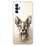 Senada Tecno Spark 8 Pro İle Uyumlu Kılıf Silikon Renkli Desenli Resimli - Sfenks Kedi