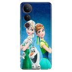Senada Vivo V50 Lite 5g ile Uyumlu Kılıf Tema Trendy Silikon Baskılı ElsaAnnaOlaf