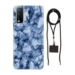 Senada Vivo Y11s Y20 Y20s ile Uyumlu Kılıf Blue Crystal Silikon İpli Boyun Askı Aparatı