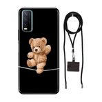 Senada Vivo Y11s Y20 Y20s ile Uyumlu Kılıf Teddy-Bear Cambaz Silikon İpli Boyun Askı Aparatı