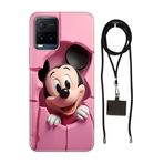 Senada Vivo Y21 - Vivo Y21s ile Uyumlu Kılıf 05Mickey/74111 Silikon İpli Boyun Askı Aparatı