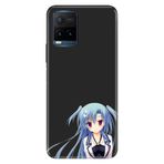 Senada Vivo Y21S İle Uyumlu Kılıf Desenli Baskılı Silikon Mavi Anime Kız