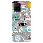 Senada Vivo Y21S İle Uyumlu Kılıf Desenli Baskılı Silikon Sticker Style