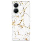 Senada Xiaomi Poco X7 Pro Telefon İle Uyumlu Kılıfı Dekoratif Silikon Baskılı Kapak Sarı Beyaz Mermer