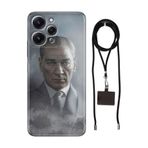 Senada Xiaomi Redmi 12 ile Uyumlu Kılıf Atatürk 1938 Desenli Silikon İpli Boyun Askı Aparatı