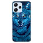 Senada Xiaomi Redmi 12 İle Uyumlu Kılıf Kamera Korumalı Silikon Desenli Resimli Kapak Mavi Çizim Kurt