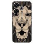 Senada Xiaomi Redmi 13 4G İle Uyumlu Kılıf Uv-Color Telefon İle Uyumlu Kılıfı Altın Aslan Mandala