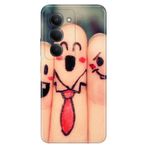 Senada Xiaomi Redmi 15 6.9" Kapak ile Uyumlu Kılıf Dekoratif Silikon Baskılı Kapak Gülen Parmaklar