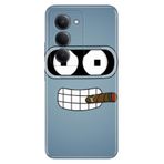 Senada Xiaomi Redmi 15 6.9" Kapak ile Uyumlu Kılıf Dekoratif Silikon Baskılı Kapak Robot Smoke