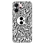 Senada Xiaomi Redmi 15 6.9" Kapak ile Uyumlu Kılıf Dekoratif Silikon Baskılı Kapak Skull White