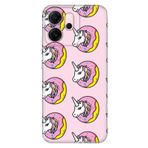 Senada Xiaomi Redmi 15 6.9" Kapak ile Uyumlu Kılıf Dekoratif Silikon Baskılı Kapak Unicorn Donut