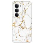 Senada Xiaomi Redmi 15 6.9" Kapak ile Uyumlu Kılıf Desenli Silikon Baskılı Kapak Sarı Beyaz Mermer