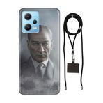Senada Xiaomi Redmi Note 12 5g ile Uyumlu Kılıf Atatürk 1938 Silikon İpli Boyun Askı Aparatı