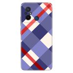 Senada Xiaomi Redmi Note 12 5G İle Uyumlu Kılıf Silikon Desenli Resimli Kapak Mavi Ekose