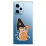 Senada Xiaomi Redmi Note 12 Pro 5g ile Uyumlu Kılıf Resimli Desenli Silikon Kedili A Harfi