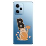 Senada Xiaomi Redmi Note 12 Pro 5g ile Uyumlu Kılıf Resimli Desenli Silikon Kedili B Harfi