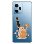 Senada Xiaomi Redmi Note 12 Pro 5g ile Uyumlu Kılıf Resimli Desenli Silikon Kedili İ Harfi