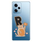Senada Xiaomi Redmi Note 12 Pro 5g ile Uyumlu Kılıf Resimli Desenli Silikon Kedili R Harfi
