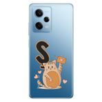 Senada Xiaomi Redmi Note 12 Pro 5g ile Uyumlu Kılıf Resimli Desenli Silikon Kedili S Harfi