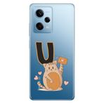 Senada Xiaomi Redmi Note 12 Pro 5g ile Uyumlu Kılıf Resimli Desenli Silikon Kedili U Harfi